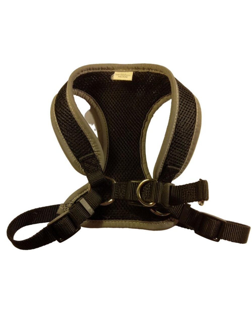 Coastal Black Dog Neck Harness Medium Pet Walker Reflective White Band